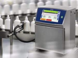 The Linx 8900 inkjet printer from Bluhm marks plastic containers.Photo Bluhm Systeme